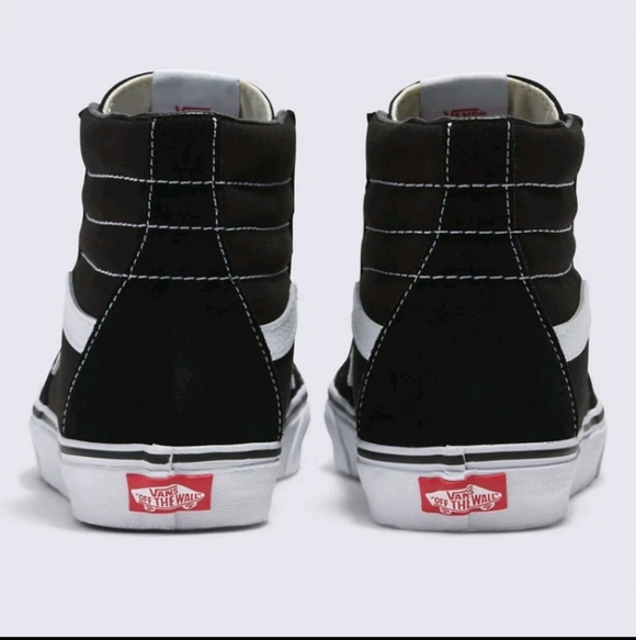 Vans SK8 HI Men/Women's Black White VN000D51B8C Canvas High Top Skateboard Shoes - Picture 2 of 6